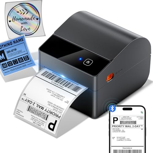 ASprink Bluetooth Shipping Label Printer,Built-in Paper Bin&30Pcs Label