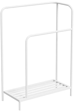 zxhrybh Etagere Salle de Bain Métal à 2 Niveaux, avec Tablette de Rangement, Etagere Douche Autoportante, sans Montage, pour Salle de Bain, Chambre, Buanderie(White)