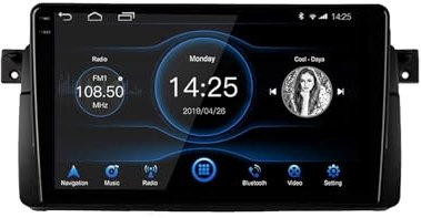 Radio Android 15 para BMW E46 M3 X5 1998-2006 Pantalla IPS 9 Wireless Carplay/Android GPS BT WiFi USB FM Control Volante(2GB+32GB)