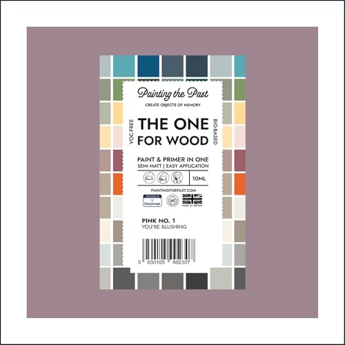 The One for Wood Paint & Primer 10ml (Sample) Pink No. 1 You're Blushing | Semi Matt Finish, Bio-Based & VOC-Free Formula for Wooden Furniture & Surfaces | Durable & Easy Indoor Home Decorating