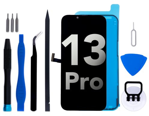 for iPhone 13 Pro Screen Replacement kit, 6.1 LCD Display Touch Digitizer Assembly with Frame Adhesive and Repair Tools Compatible with A2483 A2636 A2638 A2639 A2640