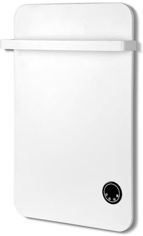 400W Infrarotheizung Wandmontage Infrarot Thermostat auf App/Wifi Touch Elektroheizung mit Fernbedienung und 1 Handtuchhalter, Infrarot-Heizung, Handtuchheizung, Weiß