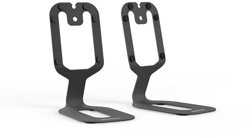 Kanto SU2 Rear-Mounted Desktop Speaker Stands for Uki and Ora | Elevated and Angled to Improve Sound | ¼-20 Thread | Holds 3.1 lbs | Pair | Black
