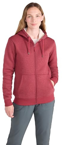 Mountain Warehouse Dalton Womens Sherpa Lined Hoodie - Warm & Cosy, Full Zip Sweartshirt with Front Pockets & Drawcord - Best for Spring Summer, Outdoors & Walking Rust Women's Size 22