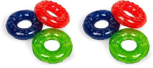 Petface (Toyz Play Ring Dog Toy, Blue/Green/Pink (One Colour Supplied at Random) (Pack of 2)