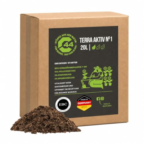TerraAktiv Nr. 1 Pflanzenkohle Wurzelaktivator mit aktiven Mikroorganismen - 20L | Pflanzenkohle für Gärten um das Absterben von Pflanzen zu verhindern und zu kontrollieren | C44-Zittau