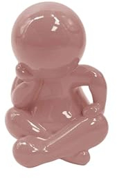 Present Time Ornament Amigo Sitting Medium - Zartes Rosa - 11.3x10.2x16.3cm | Sonstiges - Modern - Kunststoff - Dekoaufsteller - Deko Wohnzimmer & Schlafzimmer