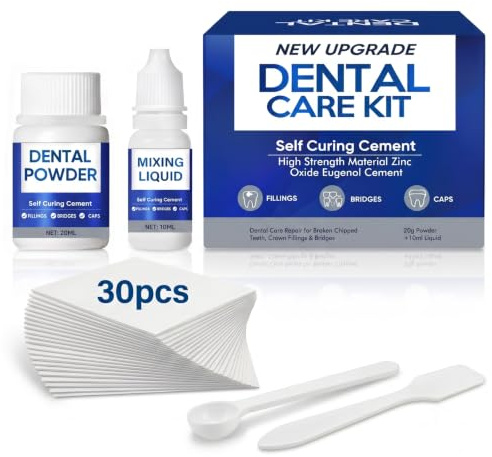Zahnzement Zahnreparaturset, Provisorische Zahnfüllung & Zahnkleber | Sicheres & Sanftes Dental Set für Kronen, Brücken & Abgebrochene Zähne, Erste Hilfe Reparatur Kit für Notfälle zu Hause