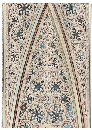 Vault of the Milan Cathedral (Duomo di Milano) Midi 18-month Horizontal Hardback Dayplanner 2025 (Wrap Closure)