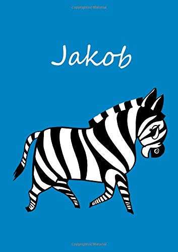 Jakob: Malbuch / Notizbuch / Tagebuch - Zebra - DIN A4 - blanko