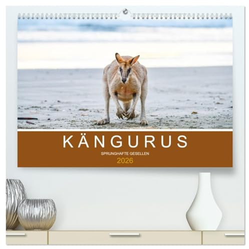 Kängurus, sprunghafte Gesellen (hochwertiger Premium Wandkalender 2026 DIN A2 quer), Kunstdruck in Hochglanz: Das Wahrzeichen Australiens in 12 faszinierenden Bildern (CALVENDO Tiere)