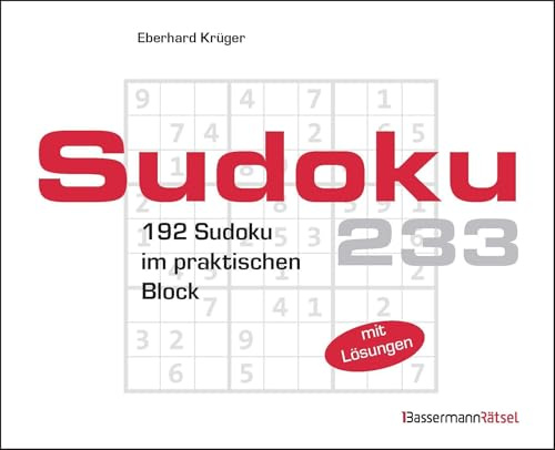 Sudokublock 233: 192 Sudoku im praktischen Block