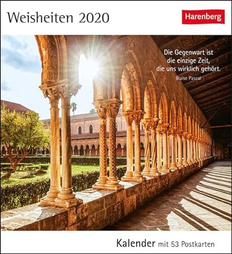 Weisheiten Postkartenkalender 2020. Wochenkalendarium. Blockkalender. Format 16 x 17,5 cm: Kalender mit 53 Postkarten