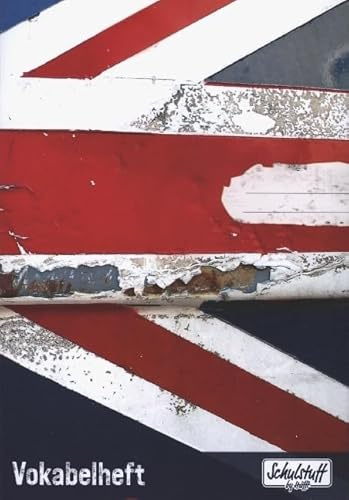 Schulstuff Vokabelheft A5, Motiv Union Jack: Vokabelheft Englisch mit farblich getrennten Zeilen. Zusatz sortenrein