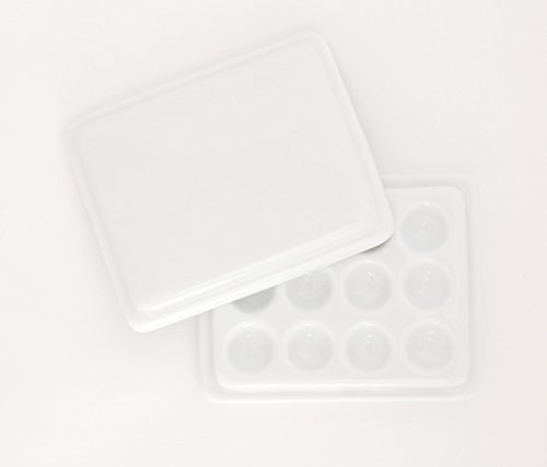 Jack Richeson 420716 12-Well Porcelain Mini Mixing Tray Palette with Cover