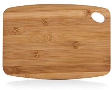 Zeller 25230 Schneidebrett m. Griffloch, Bamboo, Beige, 26,5 x 18,5 x 0,8 cm