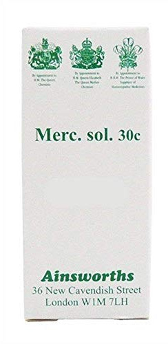 Ainsworths 30C MERC Sol Homoeopathic Remedy - Pack of 120 Tablets
