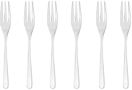 Sambonet 52553A55 Taste - Monoblock-Dessertgabel-Set aus Edelstahl 18/10, 6-teilig, Spülmaschinenfest, Grau