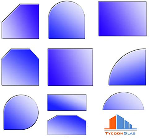 Glasbodenplatten für Kaminöfen verschiedene Formen und Stärken 6mm Rundbogen 1000x1000