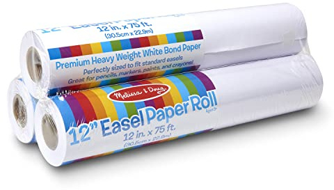 Melissa & Doug Tisch-Staffelei-Papierrolle (30,5 cm x 22,9 m), 3er-Packung, Kinder-Zeichenpapier, Kunst für Kinder