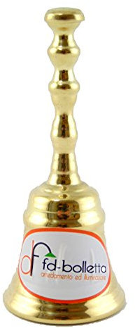 fd-bolletta arredamento e illuminazione Campanello Ottone Lucido,campanella da Tavolo e scrivania in Ottone Lucido,Campanellino da Hotel per mobili og2 Misure:H 9,5cm,Ø 4cm