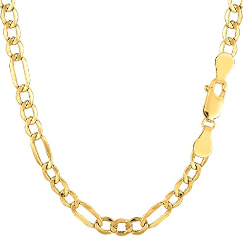 Jewelry Affairs Figarokette, 14 Karat Gelbgold, gefüllt, 4,0 mm, 8.5, Gelbgold, Kein Edelstein