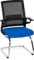 hjh OFFICE 732070 Besucherstuhl Inventor V Stoff/Netzrücken Schwarz Blau Stuhl Freischwinger mit Lordosenstütze