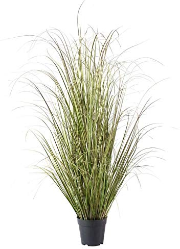Klocke Kunstpflanzen Dekogras im Topf - Künstlich & Naturgetreu - Groß: 120cm - Hochwertiges Gras/Grasbüschel/Grasbusch/Grasbündel/Ziegras/Ufergras/Kunstgras getopft