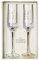 Quality SILVER 25th WEDDING ANNIVERSARY Design Straight Champagne Flutes Pair - Silver Stem - Ideal Silver Wedding / 25th Wedding