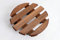 RADO WOOD | Carrello per Vasi per Piante e Fiori | Portavaso in legno con ruote | Stile vintage | Rotondo Ø30 cm | Marrone