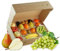 Business-Probier-Obstbox mit frischem Obst für gesunde Ernährung am Arbeitsplatz in umweltbewusster Geschenkbox