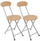 La Bolata thesecrethome.es - Set de 2 Taburetes Plegables de Cocina - Silla Plegable de Metal y Madera - Silla Apta para Interior y Exterior - Alto. 74 cm x Diámetro. Ø30 cm