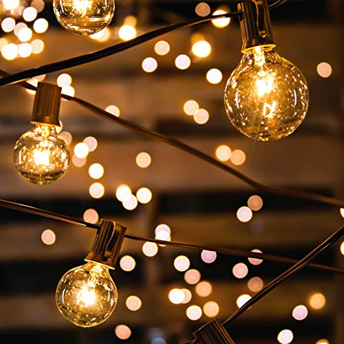 Avoalre Lichterkette Außen 12M mit 30+3 Glühbirnen - Wetterfest IP65, Warmweiß Lichterkette Strom für Garten, Balkon, Draußen, Außenlichterkette mit G45 Glühbirnen