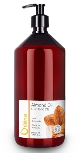 Huile Amande Douce pour la Peau (Corps et Visage) et les Cheveux, Anti Vergetures Grossesse, Peau Atopique et Bébé, Huile de Massage Professionnelle. Hydratante (Vitamine E) Pure - 1000 ml 1 L