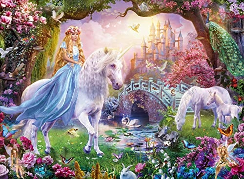 Ravensburger 12887 Magisches Einhorn-Puzzle mit extra großen Teilen, 100-teilig, für Kinder ab 6 Jahren, Mehrfarbig