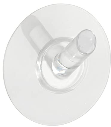 WENKO Static-Loc® Haken Mittelgroß Transparent, Befestigen ohne Bohren, Wandhaken für griffbereite Aufbewahrung von Handtüchern, aus strapazierfähigem Kunststoff in Transparent, Ø 5 x 2,5 cm