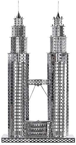 Piececool 3D Puzzle Metal Silver World Trade Center, Scenic Buildings Craft Model Kits for Adults to Build, 3D Puzzles Adult Teens for Stainless Steel, Ideal Gifts, Home Decoration, 38 Pieces