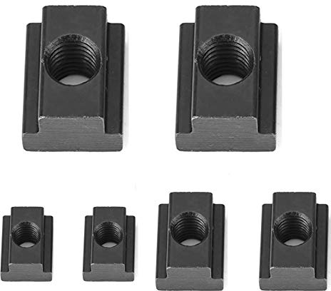 6 Stück T-Nut Nutmuttern Kohlenstoffstahl T-Nut-Muttern Befestigungen M8 M10 M12 T-Nutmuttern in Werkzeugmaschinentische T-Nutensteine passen in T-Nuten in Werkzeugmaschinentabellen schwarz