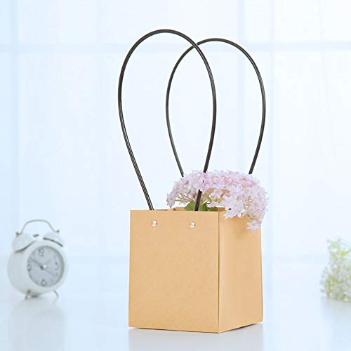 Geschenktasche 10 Stück Kraftpapier Blumen Geschenktüte Wasserdichte Bouquet Tasche Florist Verpackungstasche Blumen Geschenk Tragetasche Verdickte Blume Geschenkbeutel für Party Geburtstag Hochzeit