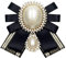 KABELIFE Schleife Brosche Damen Mädchen Schleifenbrosche Schleifen Mit Strass Schmuck Brosche Glitzer Kristalle (Gold-Schwarz)