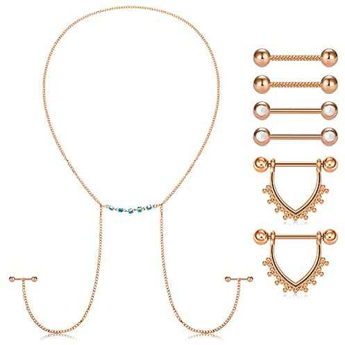 D.Bella 14G Nippelrings Chirurgenstahl Brustwarzenpiercing Frauen Nippelpiercing Schmuck Schwarz