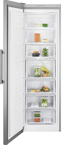 Electrolux LUT7ME28X2 Congélateur vertical 1 porte, installation libre, 1,86 m, NoFrost, température stable, dégivrage automatique, contrôle tactile sur porte, lumières LED, inox, classe E