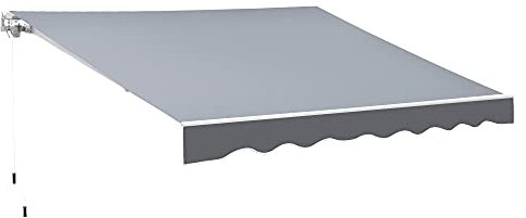 Outsunny Store banne Manuel rétractable dim. 2,5L x 2l (avancée) m Inclinaison réglable Store banne alu. Polyester imperméabilisé Haute densité Gris