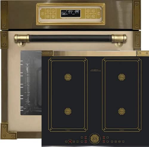 Kaiser Herdset EH 6726 ElfAD + KCT 6745 AD, Retro Einbau Backofen 80L, Elektro Backofenset, 11 Betriebsfunktionen + Retro Einbau Induktions Kochfeld 60 cm, 4 Kochzonen, Free Zone, Power Booster