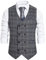 SHACE Gilet Costume pour Hommes - Hommes d'affaires Gentleman Col en V Costume Gilet Hipster Slim Fit À Carreaux À Double Boutonnage Gilet Business Party De Mariage Prom Gilet,Gris Clair,XXL