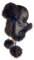 Futrzane Fliegermütze - Schapka Uschanka Damen - Fell Trapper Mütze aus Leder (One Size, Schwarz - Marineblau mit Braun Classic)