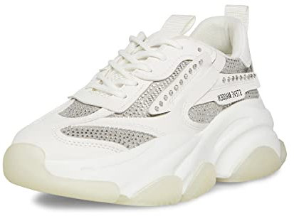 Steve Madden Damen Possession Sneaker, White Rhinestone, 40 EU