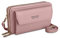 Kememo Handytasche zum Umhängen Damen Handy Umhängetasche Geldbörse Veganes Leder Handy Portemonnaie mit 12 Kartenfächer Handy Schultertasche Reißverschluss Crossbody Kleine Handy Tasche, Rosa