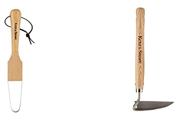 Kent & Stowe Schneidehacke – Gartenhacke aus Edelstahl, entfernt Unkraut und Moos, Länge: 32 cm & Unkrautschlinge – Unkrautjäter aus stabilem Edelstahl zum Durchpflügen, Länge: 32 cm