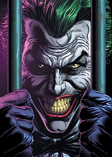 Displate Offiziell DC Comics MetallPoster Magnetische Befestigung Inklusive Lizenziert Bilder Hochwertiges Poster Batman Three Jokers - Joker Behind Bars 45 cm x 32 cm